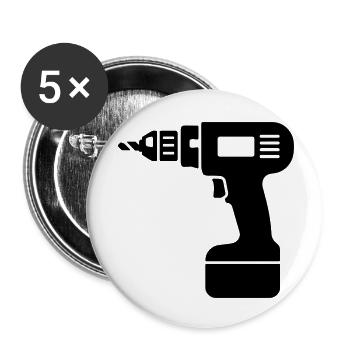 Bohrmaschine - Buttons klein 25 mm (5er Pack) - Weiß - Vorne
