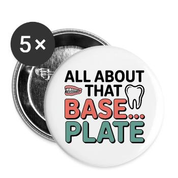 Dental Lab Technician Base Plate  - Buttons small 1''/25 mm (5-pack) - white - Front