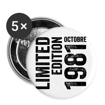 1981  - Buttons klein 25 mm (5er Pack) - Weiß - Vorne