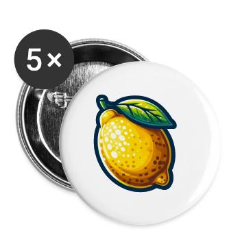 Lebendige Zitrone - Buttons klein 25 mm (5er Pack) - Weiß - Vorne