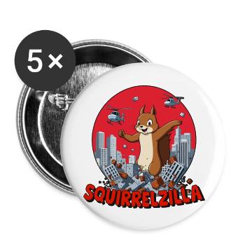Squirrelzilla: Bustling Urban Destruction - Buttons small 1''/25 mm (5-pack) - white - Front