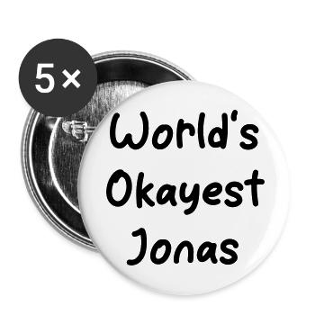 World-s_okayest_Jonas - Buttons klein 25 mm (5er Pack) - Weiß - Vorne