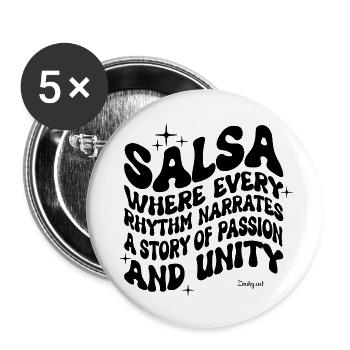 Cuban Salsa Dance Lovers T-Shirt - Buttons small 1''/25 mm (5-pack) - white - Front