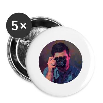Fotograf mit künstlerischer Digitaltransformation - Buttons klein 25 mm (5er Pack) - Weiß - Vorne