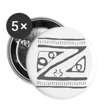 Abstract Geometric Maori Art Pattern - Buttons small 1''/25 mm (5-pack) - white - Front