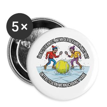 Tennis Oversteer & Understeer - Buttons small 1''/25 mm (5-pack) - white - Front