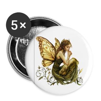 Elven Plant Spells Illustration - Buttons small 1''/25 mm (5-pack) - white - Front
