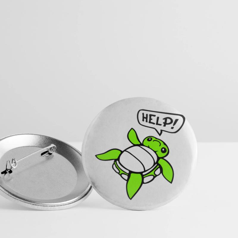 Turtle Back Tilted Over Helpless Side Help Buttons small 1''/25 mm (5-pack)