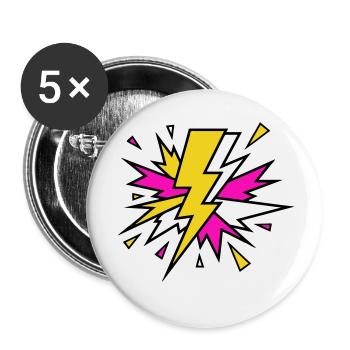 Yellow Beam Neon Explosion - Buttons small 1''/25 mm (5-pack) - white - Front
