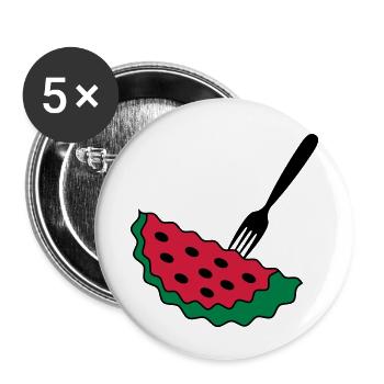 Melon with fork - Buttons small 1''/25 mm (5-pack) - white - Front