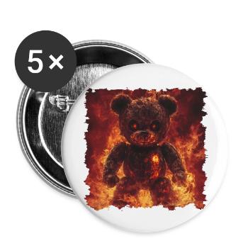 Ours de flamme, mais je ne suis pas un jouet câlin - Lot de 5 petits badges (25 mm) - blanc - Devant
