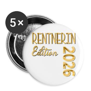 RENTE 2026 RENTNERIN - Buttons klein 25 mm (5er Pack) - Weiß - Vorne