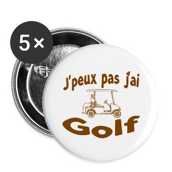 I can't I have Golf - Buttons small 1''/25 mm (5-pack) - white - Front