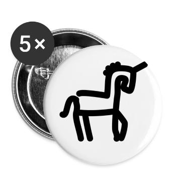 Dessin au trait Licorne - Lot de 5 petits badges (25 mm) - blanc - Devant