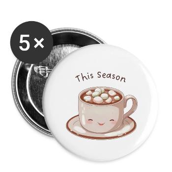 Anime Hot Chocolate – This Season Cozy Vibes - Buttons klein 25 mm (5er Pack) - Weiß - Vorne