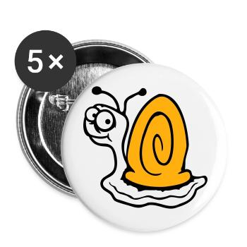 Snail anxious unsure looking back cute - Buttons small 1''/25 mm (5-pack) - white - Front