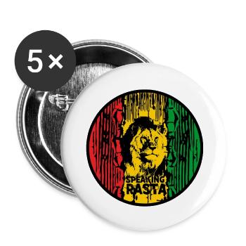 Löwe Rasta Farbkreis - Buttons klein 25 mm (5er Pack) - Weiß - Vorne