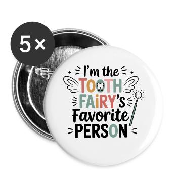 Technicien de laboratoire dentaire - Lot de 5 petits badges (25 mm) - blanc - Devant