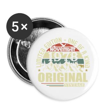 Geburtstag November 1978 - Buttons klein 25 mm (5er Pack) - Weiß - Vorne