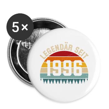 Legendary since 1996 – Born in 1996 - Buttons small 1''/25 mm (5-pack) - white - Front