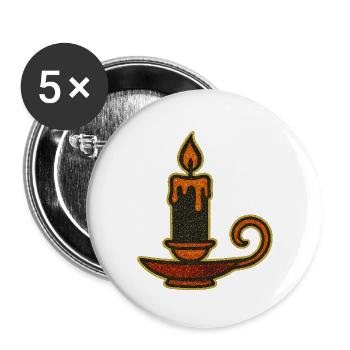 Flaming oil lamp design - Buttons small 1''/25 mm (5-pack) - white - Front