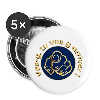 Go Motivation - Buttons small 1''/25 mm (5-pack) - white - Front