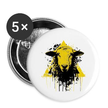 Mouton frais - Lot de 5 petits badges (25 mm) - blanc - Devant