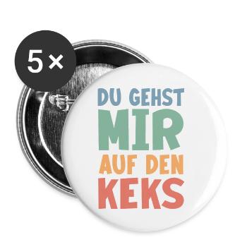 Ich glaub, ich spinne – Lustiges Sprüche T-Shirt - Buttons klein 25 mm (5er Pack) - Weiß - Vorne