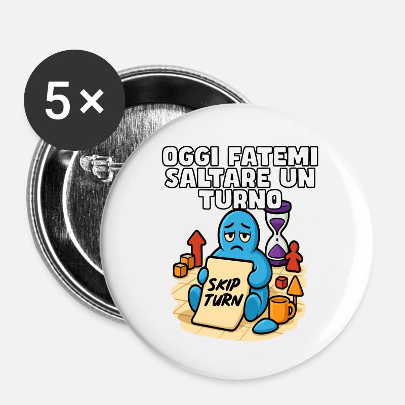 Die Schicht heute überspringen - Buttons klein 25 mm (5er Pack) - Weiß