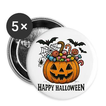 Halloween Pumpkin Candy Kids Shirt - Buttons small 1''/25 mm (5-pack) - white - Front