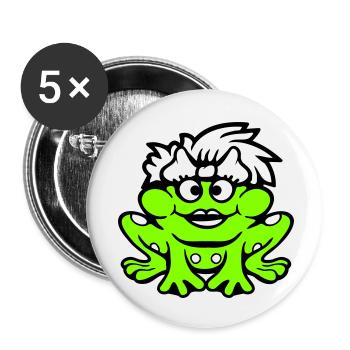Frosch Frau Hübsch Kröte Lustig Weiblich Mädchen - Buttons klein 25 mm (5er Pack) - Weiß - Vorne
