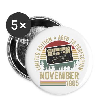 November 1985 - Buttons klein 25 mm (5er Pack) - Weiß - Vorne