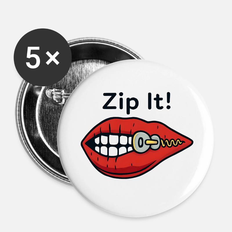 Zipper Lips Zip It - Buttons small 1''/25 mm (5-pack) - white
