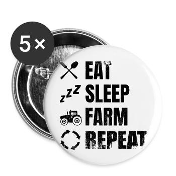 Horaire de l’agriculteur - Lot de 5 petits badges (25 mm) - blanc - Devant