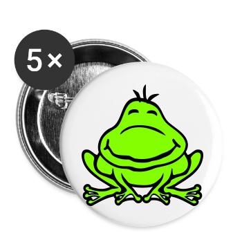 Frog Toad Smiles Funny Comic Happy Cute - Buttons small 1''/25 mm (5-pack) - white - Front