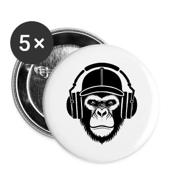 Lines Art Edition Minimal Monkey Head Shirt - Buttons small 1''/25 mm (5-pack) - white - Front