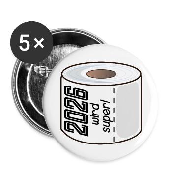 PAPIER TOILETTE PAPIER TOILETTE 2026 DICTONS - Lot de 5 petits badges (25 mm) - blanc - Devant