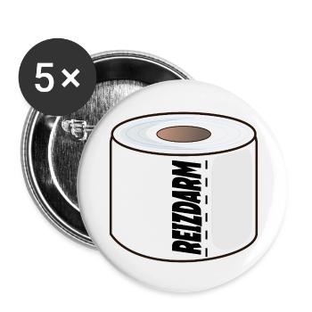 INTESTIN IRRITABLE, PAPIER TOILETTE, DIGESTION - Lot de 5 petits badges (25 mm) - blanc - Devant