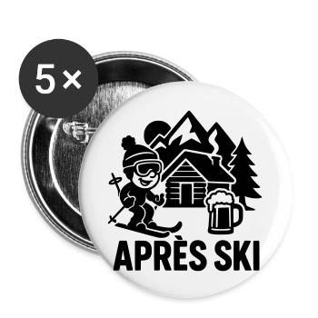 après ski outfit - Buttons klein 25 mm (5er Pack) - Weiß - Vorne