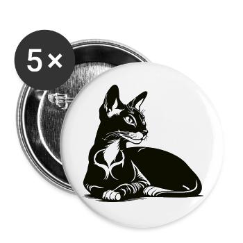 Oriental Shorthair – Elegant and charismatic - Buttons small 1''/25 mm (5-pack) - white - Front