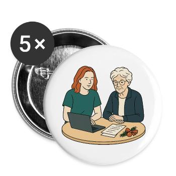 Mamie Karin - Lot de 5 petits badges (25 mm) - blanc - Devant