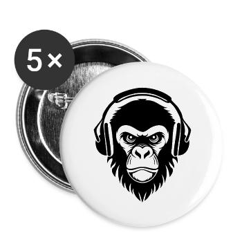 Masked Underground Beat Affenkopf Shirt - Buttons klein 25 mm (5er Pack) - Weiß - Vorne
