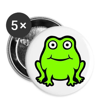 Frog Toad Smiles Funny Comic Happy Cute - Buttons small 1''/25 mm (5-pack) - white - Front