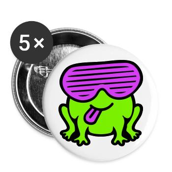 Frog Party Glasses Slits Tongue Stick Out - Buttons small 1''/25 mm (5-pack) - white - Front