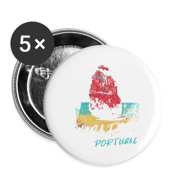 Rock Beach Algarve Illustration Portugal - Buttons small 1''/25 mm (5-pack) - white - Front