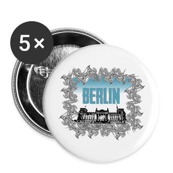 Berlin Skyline Brandenburger Tor - Buttons klein 25 mm (5er Pack) - Weiß - Vorne