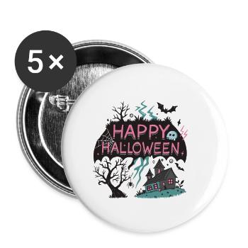 Halloween Neon Fantasy - Buttons small 1''/25 mm (5-pack) - white - Front