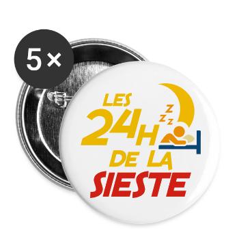 Les 24 heures de la sieste - Lot de 5 petits badges (25 mm) - blanc - Devant