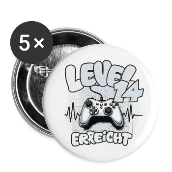 Level 14 erreicht Controller Joypad Herzschlag  - Buttons klein 25 mm (5er Pack) - Weiß - Vorne