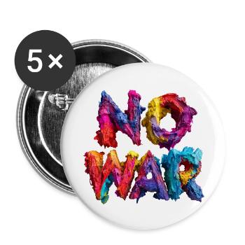 No War Farbexplosion - Buttons klein 25 mm (5er Pack) - Weiß - Vorne